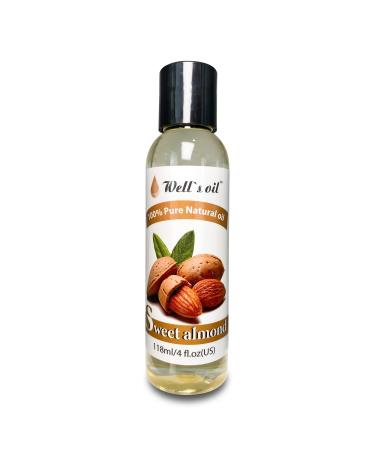 Well's 100% Pure Hair & Skin Sweet Almond Oil | Natural Carrier Oil | For Hair  Eyelashes & Brows Growth | Moisturise  Strengthen Hair  Skin & Nails | Cold Pressed  4 fl oz Almond 4 Fl Oz (Pack of 1) - Buy Online on GoSupps.com