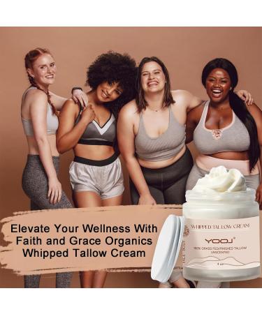 100% Grass Fed Beef Tallow for Skin Care - Organic Unscented Moisturizer for Face & Body | 4 Oz Whipped Tallow for Sensitive Skin - Buy Online on GoSupps.com