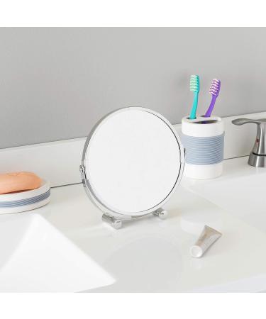 Home Basics Heavy Duty Chrome Plated Steel Round Bathroom Mirror - Silver - Buy Online on GoSupps.com
