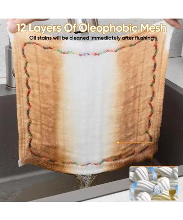 Rainbow Oleophobic Cleaning Cloth 12-Layer Thickened Magic Cleaning Cloth Super Heavy Oil Cleaning Cloths Reusable Washable All-Purpose Dishwashing Cloth for Kitchen (15pcs 30 * 30cm) 30*30cm 15pcs - Buy Online on GoSupps.com