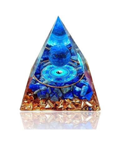 Crystal Pyramid Ogan Chakra Crushed Stone Moonstone Crystal Energy Tower Nature Reiki Stone Jewelry Health Protection Positive Energy Generator to Attract Wealth and Wisdom (Color: B)