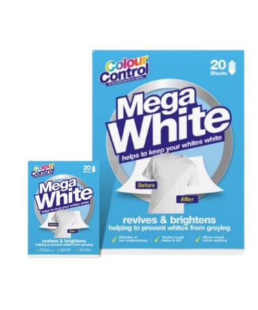 20 Piece Mega White Laundry Sheets - Clothes Stain Remover Clean Cloth Washing Laundry Prevent Colour Run Protects Brightness Washing Sheet Colour Run Remover 1