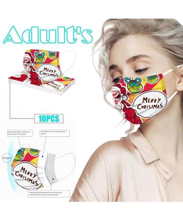 Celendi 50PC Christmas Disposable_Face_Masks for Adults 3 Ply Breathable Holiday_Masks with Designs Party Favor Paper_Masks - Buy Online on GoSupps.com