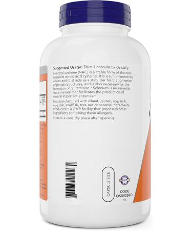 Now NAC 600 mg - N-Acetyl Cysteine with Selenium | 400 Veg Capsules - Boost Your Health | International Shipping - Buy Online on GoSupps.com