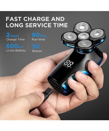 ATEEN Head Shaver - 5D Floating Smooth Shave Grooming Kit for Bald Men - Anti-Pinch, Cordless Rechargeable Electric Razor - Wet & Dry, LED Display - Lavender - Buy Online on GoSupps.com