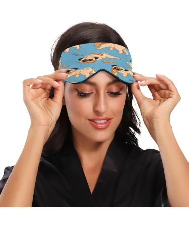 Dog Pizza Pattern Eye Mask - Funny Sleep Mask for Men & Women | Light Blocking Blindfold for Travel & Naps - Buy Online on GoSupps.com