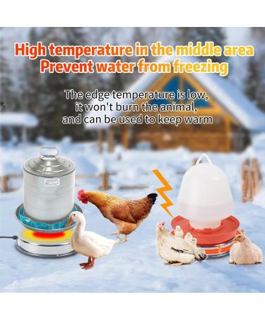 ayakol Chicken Water Heater Base for Winter 24cm Suitable for for Metal/Plastic waterers Automatic Temperature Control Poultry/pet Waterer Base with Antifreeze Power Cord - Buy Online on GoSupps.com