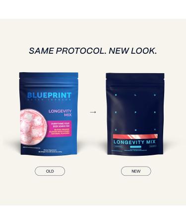 Blueprint Bryan Johnson Longevity Mix - Muscle Builder & Recovery Supplement - Promotes Focus and Balanced Mood - Magnesium, Creatine, L-Theanine, Glutathione & Vitamin C- 30 Servings, Blood Orange - Buy Online on GoSupps.com