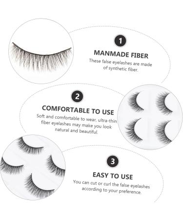 minkissy 15 Pairs Short False Eyelashes Reusable Eyelashes False Eyelashes Wispy Eyelashes Fake Cosmetic Eyelashes Lashes Stage Eyelash Artificial Fiber Manual Accessories 3d - Buy Online on GoSupps.com