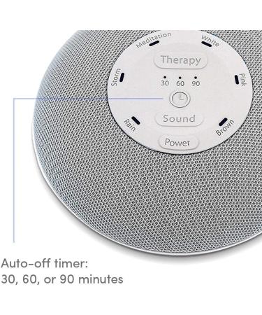 Homedics Deep Sleep Mini Portable Sound Machine - 5 Soothing Sounds, 3 Sleep Therapy Programs - Rechargeable for Home, Office, Nursery - Gray - Buy Online on GoSupps.com