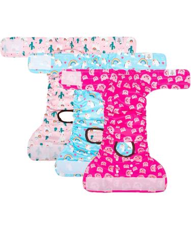 Cutebone 3-Pack Washable Dog Diapers | Waterproof Puppy Pants | Valentine's Day Rose Collection for Dogs in Heat - XS (Newborn-25.5cm) - Buy Online on GoSupps.com