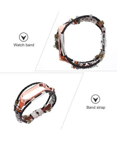 Buy Hemobllo Brown Gold Wristband Watch Band for Xiaomi Mi Band - Compatible Durable Stylish Strap for Fitness Tracking - Buy Online on GoSupps.com