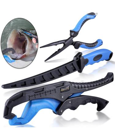 Sougayilang Fishing Pliers Set - 4pcs Steel Tools Combo with Floating Lip Grip, Fillet Knife, Multi-Function Gear in Gift Box - Buy Online on GoSupps.com