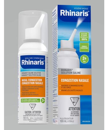 Rhinaris Nasal Congestion Spray 100ml - 100% Natural Source Seawater Preservative Free Daily Nasal Hygiene Spray for Men Women & Kids - Relieves Nasal Dryness - Maintains Healthy Sinuses Concentrated Formula - Buy Online on GoSupps.com