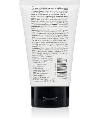 The Real Shaving Company Age Defence Shave Cream 125ml (Pack of 1) - Buy Online on GoSupps.com