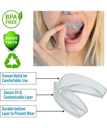 2 Pack USA-Made Mouth Guard for Grinding Teeth | Slim Anti-Grinding Night Guard - Whitening Dental Guard | Stops Bruxism, Teeth Clenching | BPA-Free - Buy Online on GoSupps.com