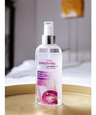 GEROVITAL EVOLUTION Micellar Water with Hyaluronic Acid & Anti-Aging Enzyme - Hydrating Facial Cleanser & Makeup Remover 150 ml - Buy Online on GoSupps.com