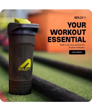 Boldfit Plastic Gym Shaker For Protein Shake Leakproof Shaker Bottles For Protein Preworkout And Bcaa Shake Protein Shaker Bottle For Gym Gym Bottle For Men And Women Black - 600 Ml - Buy Online on GoSupps.com