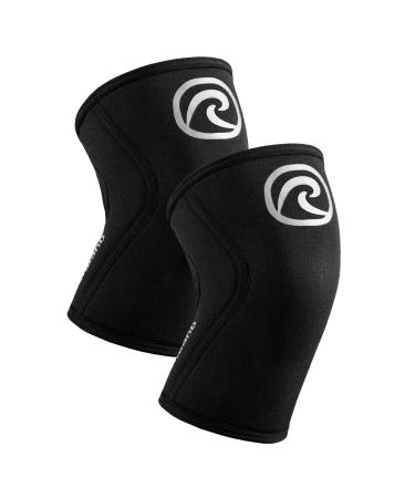 Reh band Kniebandage strength sport knee support for cross fit & heavy training knee sleep from 5 mm neoprene in many colors & sizes unisex s silver/black - 1 pair