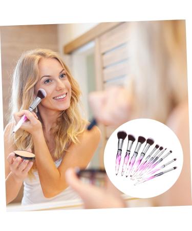 20 Pieces Makeup with Plastic Handle Foundation Brush Mixology Kit Eyeliner Brush Eyeshadow Brush Plastic Handle Diamond Handle Crystal Purple - Buy Online on GoSupps.com