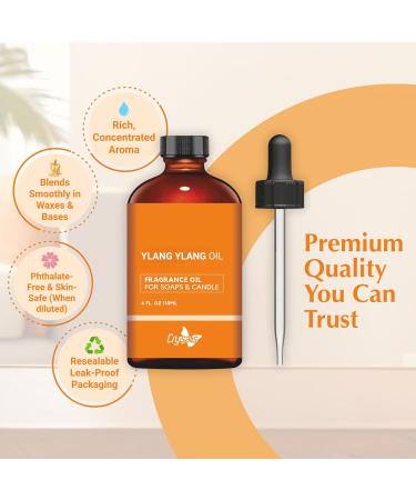 Crysalis Ylang Ylang Fragrance Oil for Candle Making Soap Making Wax Melts Diffusers & DIY Crafts Long-Lasting Scent 4 oz / 118 ml Ylang Ylang 4 Fl Oz (Pack of 1) - Buy Online on GoSupps.com