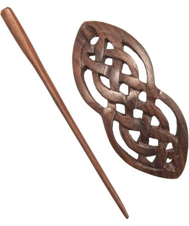 81stgeneration Handmade Natural Wood Celtic Knot Hair Barrette - Styling Wooden Hair Stick - Boho Hair Pins for Women Wedding - Vintage Style Brown Hair Accessories - Spiritual Gifts for Her - Buy Online on GoSupps.com