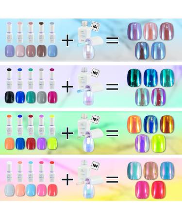 Buy CHARMCY Nail Gel Polish Set - 6PCS Chrome Metallic Mirror Effect | Long-Lasting Blue Brown Fall Gel Nail Polish Kit for Home Salon Nail Art - Buy Online on GoSupps.com