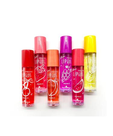 DEALPLUSDEAL Italia Deluxe Fruity Lip Gloss 8 Pcs Set - Long Lasting Color, Moisturizing Rollerball Lip Makeup with Vitamin E - Buy Online on GoSupps.com