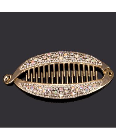 Euvoym 2 Pieces Banana Fish Hair Clip Rhinestone Fashion Banana Fish Combs Tort Toned Comb Long Hair Clips Fish Grip Slide Clip Ponytail Hair Comb Barrettes - Buy Online on GoSupps.com
