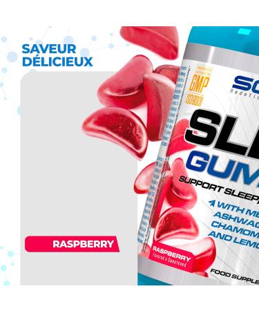 SLEEP Gummies - 70 Sleep Gummies - 5 Key Ingredients - Raspberry Flavor - Melatonin Gummies - With Melatonin Ashwagandha Chamomile Lemon Balm & Lavender - Melatonin Gummies 1mg - Buy Online on GoSupps.com