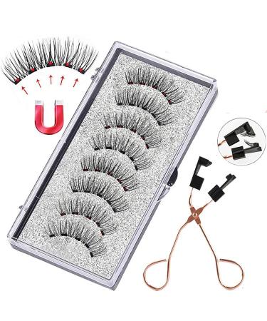 Magnetic Eyelashes without Eyeliner Soft Magnets False Eyelashes without Eyelashes Reusable 3D Lashes Extension with Tweezers NO Eyeliner and Glue Free