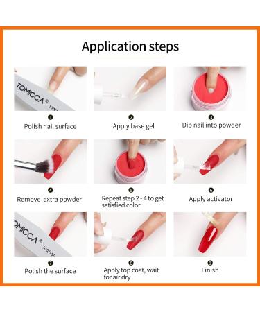 TOMICCA Dip Powder System Starter Kit - 2x15ml Dipping Top & Base Coat with Activator | No UV/LED Dip Manicure Set | Large Capacity Liquid Set for Nail Polish - Buy Online on GoSupps.com