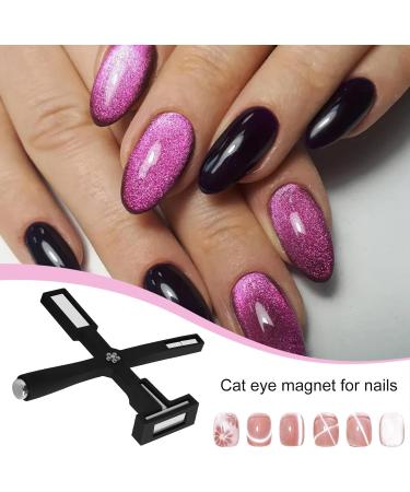 Kuxiptin Cat Eye Magnet Cat Eye Magnet for Nails | 5 in 1 Strong Suction Cat Eye Nail Magnets Multifunction Nail Salon Art Tools for Beginners Black - Buy Online on GoSupps.com