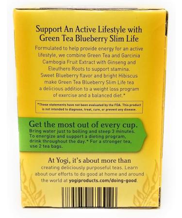 Yogi Green Tea Blueberry Slim Life 16 bags (Pack of 2) - Buy Online on GoSupps.com