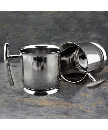 Shaving brush mug with handle stainless steel shaving cream soap dish shaving mug