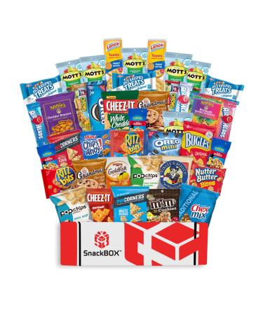 Care Package Snacks for College Students, Finals, Snack Packs, Office, 4th of July, Date Night, Deployment, Military and Gift Ideas - Including Over 3 lbs of Chips, Cookies and Candy! (40 Count)