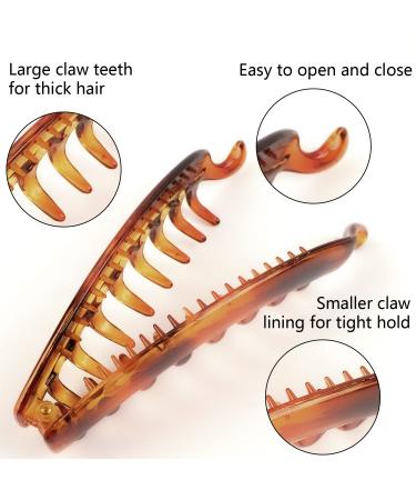 6 Pcs Large Banana Clips - Non-Slip Strong Hold Hair Clips for Thick and Fine Hair - Women and Girls - Black, Brown, Leopard - Buy Online on GoSupps.com