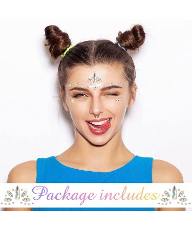 16 Piece Glow in The Dark Face Gems - Luminous Temporary Tattoo Stickers for Rave, Mermaid & Halloween Makeup - Buy Online on GoSupps.com
