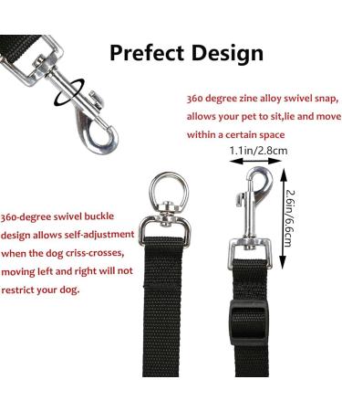 ASOCEA 3 Dog Leash 3 in 1 Multiple Dog Leash Detachable 360 Swivel with Soft Padded Handle for Walking and Traning Two or Three Dog Leash(Black) - Buy Online on GoSupps.com