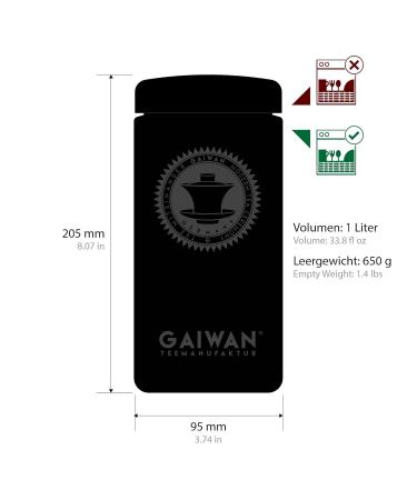 Large Glass Tea Caddy for Loose Tea - Airtight Black Labeled | GAIWAN - 250g 500g 1000g Capacity - Buy Online on GoSupps.com
