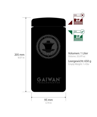Buy Large Black Glass Tea Caddy - Airtight & Labeled for Loose Tea (250g 500g 1000g) | GAIWAN International Shipping - Buy Online on GoSupps.com