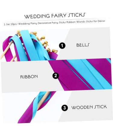 10pcs Cheering Ribbon Wand Party Streamers | Fairy Dance Ribbons for Weddings & Events - Blue 30.5x62cm - Buy Online on GoSupps.com
