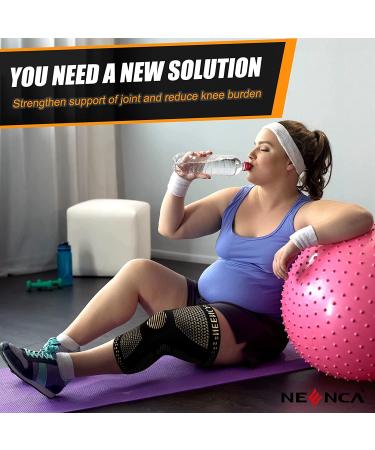 NEENCA Copper Knee Brace with Gel Pad & Stabilizers - Large Size for Knee Pain Relief - Buy Online on GoSupps.com