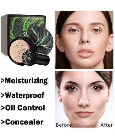 Mushroom Head Air Cushion CC Cream BB Cream Oil Control /Moisturizing Foundation Concealer Makeup Base Nude Matte Concealer BB Cream Makeup Base Long Lasting with Mushroom Sponge (Ivory) - Buy Online on GoSupps.com