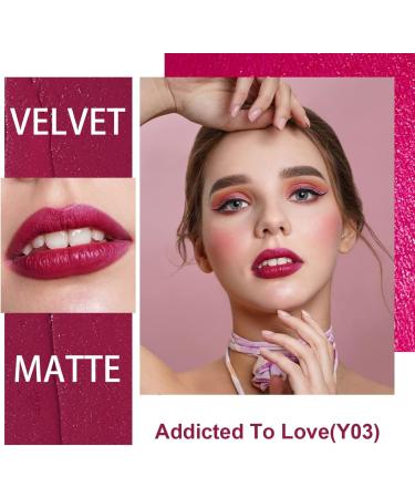 Oulac Soft Matte Lipstick & Blush Duo - Magenta Color Enriched with Rose Oil | Vegan & Cruelty-Free Makeup (Y03) Addicted to Love - Buy Online on GoSupps.com