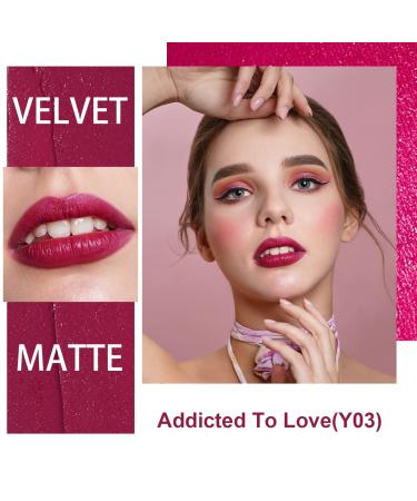 Oulac Magenta Creamy Matte Lipstick | Soft Satin Finish, Moisturizing Formula | Highly Pigmented Enriched with Rose Oil | Vegan & Cruelty-Free - Addicted to Love (Y03) | 3.6g - Buy Online on GoSupps.com