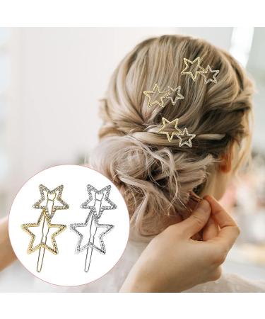 Hollow Star Hair Clips - Non-Slip Metal Geometric Barrettes with Rhinestones (8Pcs) - Stylish Hair Accessories for Women and Girls - Buy Online on GoSupps.com