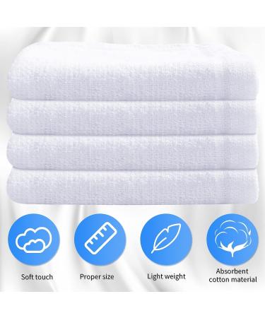60 Pcs 12x12 Inch White Cotton Washcloths Set - Absorbent & Multipurpose Face Towels for Bathroom & Kitchen - Machine Washable Gym Towels & Cleaning Rags - Buy Online on GoSupps.com