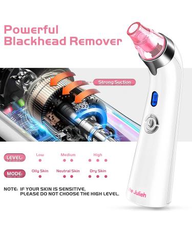 Pore Vacuum Facial Cleaner with 5 Suction Power Probes for Blackhead, Acne, and Whitehead Removal - Pink - Buy Online on GoSupps.com