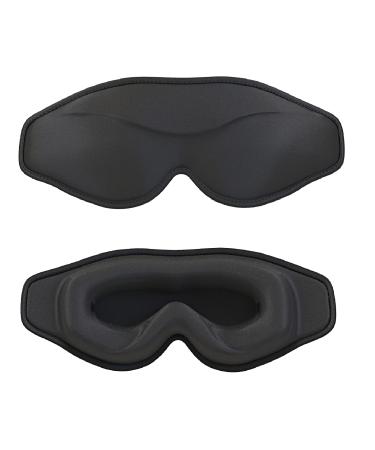 EMICUTE Sleep Eye Mask for Men Women 3D Contoured Sleeping Mask Soft Comfort Blindfold & Eye Cover for Flight Travel Yoga Nap Black